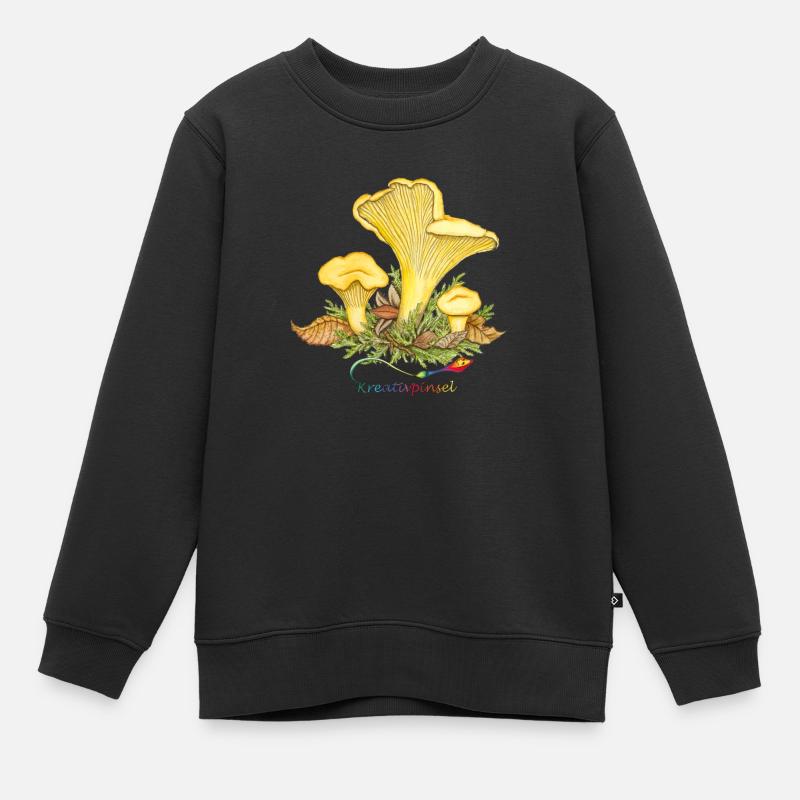 Pfifferling - Kinder Premium Organic Sweatshirt - Schwarz