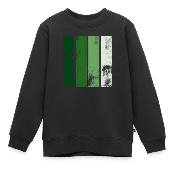 Rayures rétro vertes - Sweat Premium enfant bio - noir - Devant - AI Model Kid Female (0cm)