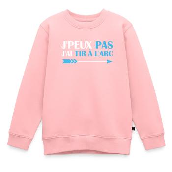 Je peux pas j'ai Tire à L'arc - Sweat Premium enfant bio - rose - Devant - AI Model Kid Female (0cm)