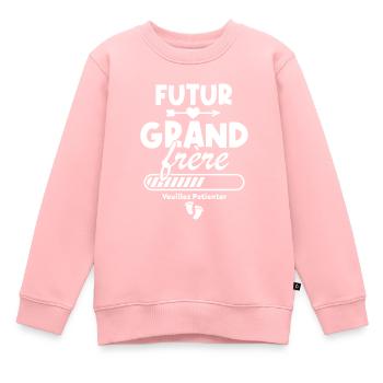 Futur grand frère veuillez patienter - Sweat Premium enfant bio - rose - Devant - AI Model Kid Female (0cm)