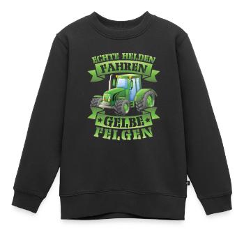 Echte helden fahren gelbe felgen - Kinder Premium Organic Sweatshirt - Schwarz - Vorne - AI Model Kid Female (0cm)