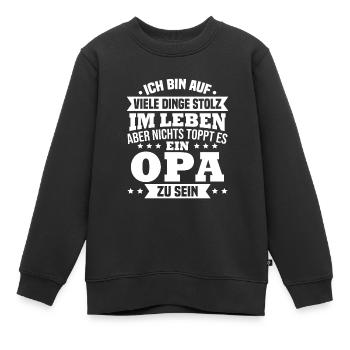 ich bin stolz wie ein Opa - Kinder Premium Organic Sweatshirt - Schwarz - Vorne - AI Model Kid Female (0cm)
