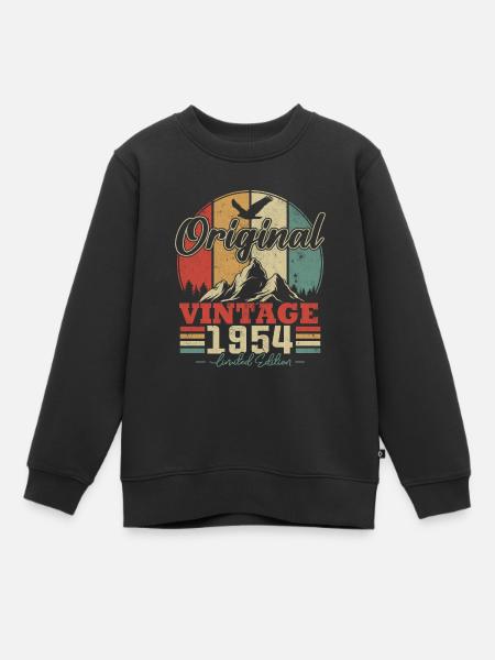 Vintage 1954 Vintage Rétro Cadeau D anniversaire - Sweat Premium enfant bio - noir