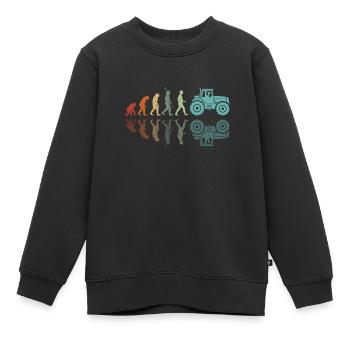 Evolution des Traktors - Kinder Premium Organic Sweatshirt - Schwarz - Vorne - AI Model Kid Female (0cm)