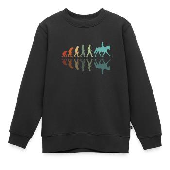 Evolution Équitation - Sweat Premium enfant bio - noir - Devant - AI Model Kid Female (0cm)