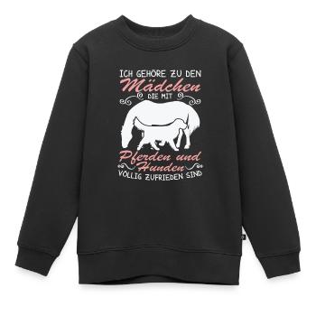Hunden völlig zufrieden - Kinder Premium Organic Sweatshirt - Schwarz - Vorne - AI Model Kid Female (0cm)
