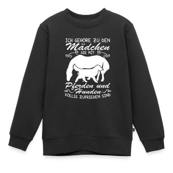 Hunden völlig zufrieden - Kinder Premium Organic Sweatshirt - Schwarz - Vorne - AI Model Kid Female (0cm)