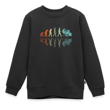 Développement des batteurs - Sweat Premium enfant bio - noir - Devant - AI Model Kid Female (0cm)