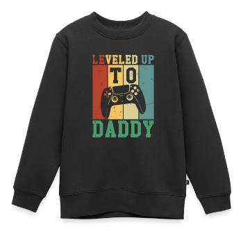 De niveau supérieur à papa - Sweat Premium enfant bio - noir - Devant - AI Model Kid Female (0cm)