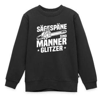 Sawdust is men's glitter - Kids Premium Organic Sweatshirt - black - Front - AI Model Kid Female (0cm)