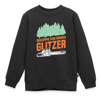 Sawdust is men's glitter - Kids Premium Organic Sweatshirt - black - Front - AI Model Kid Female (0cm)