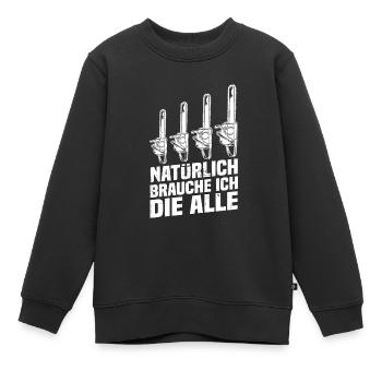 Bien sûr, j’ai besoin de la scie à moteur de tronçonneuse - Sweat Premium enfant bio - noir - Devant - AI Model Kid Female (0cm)