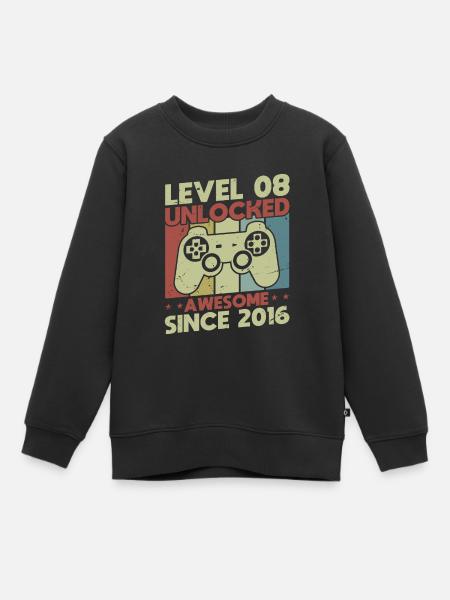 Level 8 freigeschaltet - Premium børne sweatshirt økologisk - sort