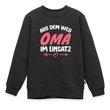 Aus dem weg Oma im einsatz - Kinder Premium Organic Sweatshirt - Schwarz - Vorne - AI Model Kid Female (0cm)