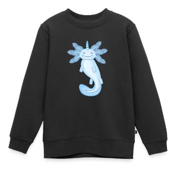 Blauer Axolotl - Kinder Premium Organic Sweatshirt - Schwarz - Vorne - AI Model Kid Female (0cm)
