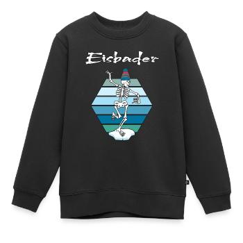 Bain de glace Un nageur d’hiver va se baigner sur glace - Sweat Premium enfant bio - noir - Devant - AI Model Kid Female (0cm)
