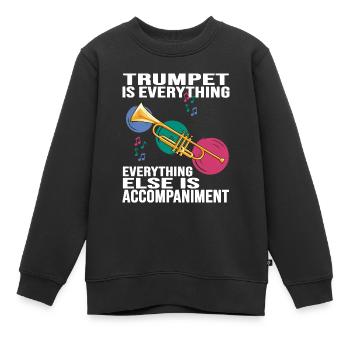 trompette trompette trompette trompette aérophon - Sweat Premium enfant bio - noir - Devant - AI Model Kid Female (0cm)