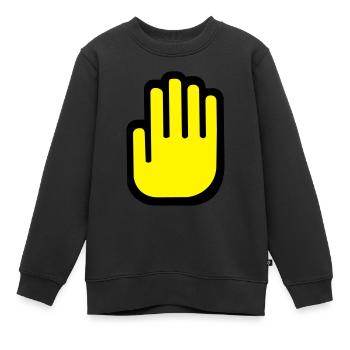 Hand - Kinder Premium Organic Sweatshirt - Schwarz - Vorne - AI Model Kid Female (0cm)