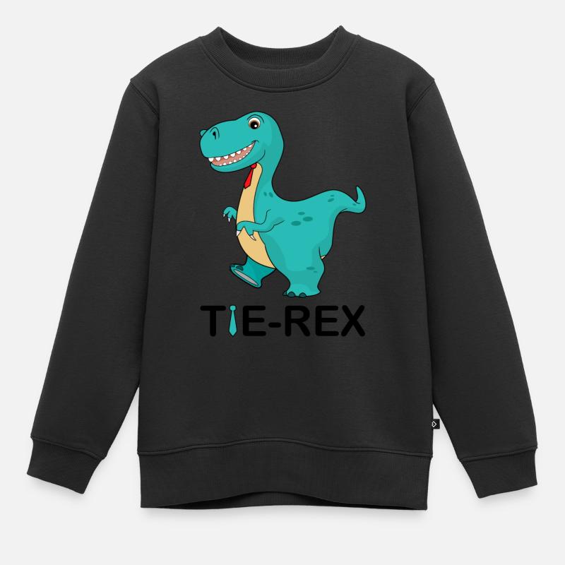 Tie Rex - Kinder Premium Organic Sweatshirt - Schwarz
