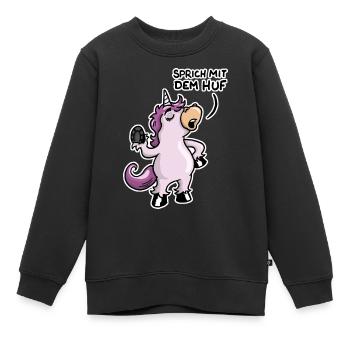 Sprich mit dem Huf - Kinder Premium Organic Sweatshirt - Schwarz - Vorne - AI Model Kid Female (0cm)