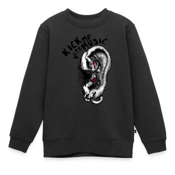 Kick me with Music - Kinder Premium Organic Sweatshirt - Schwarz - Vorne - AI Model Kid Female (0cm)