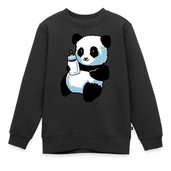Panda Partnershirt - Baby - Kinder Premium Organic Sweatshirt - Schwarz - Vorne - AI Model Kid Female (0cm)