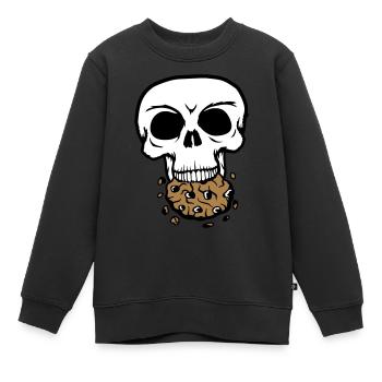 mort crâne mort tête squelette os mort - Sweat Premium enfant bio - noir - Devant - AI Model Kid Female (0cm)