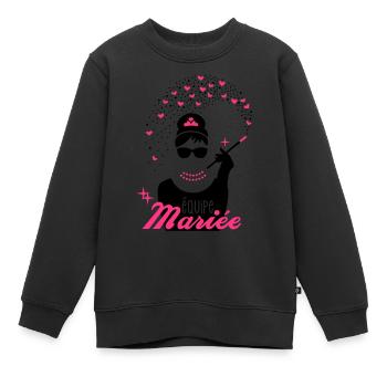 Team Braut - Braut - EVJF - Tiffany - Kinder Premium Organic Sweatshirt - Schwarz - Vorne - AI Model Kid Female (0cm)