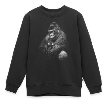 Gorilla - Sweat Premium enfant bio - noir - Devant - AI Model Kid Female (0cm)