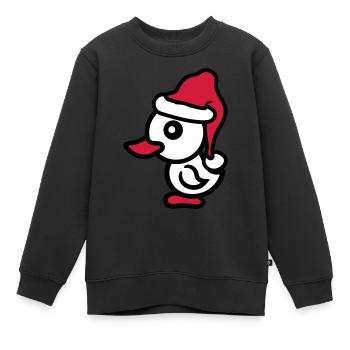 Noël Noël Père Noël Salutations d'hiver - Sweat Premium enfant bio - noir - Devant - AI Model Kid Female (0cm)