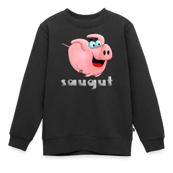 saugut - Sau - Ferkel - Kinder Premium Organic Sweatshirt - Schwarz - Vorne - AI Model Kid Female (0cm)