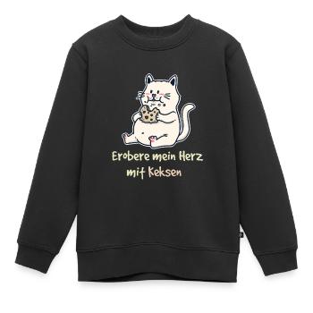 Conquérir mon cœur avec Cookies Fantasy Cat Kids - Sweat Premium enfant bio - noir - Devant - AI Model Kid Female (0cm)