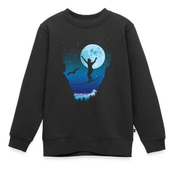 Moonlight slackline - Kids Premium Organic Sweatshirt - black - Front - AI Model Kid Female (0cm)