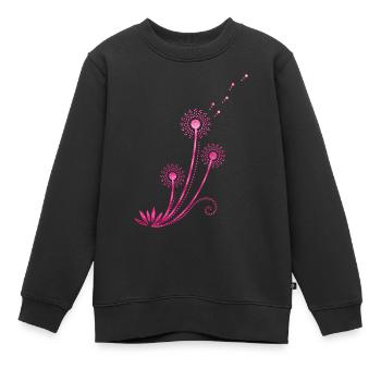 Pissenlit, Blowball, été, printemps, fleurs - Sweat Premium enfant bio - noir - Devant - AI Model Kid Female (0cm)