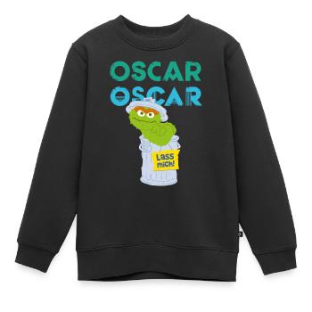 Sesamstraße Oscar Lass Mich - Kinder Premium Organic Sweatshirt - Schwarz - Vorne - AI Model Kid Female (0cm)