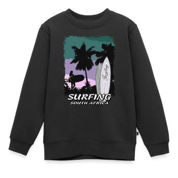 South Africa - Beach - Surfing - Surfer - Kinder Premium Organic Sweatshirt - Schwarz - Vorne - AI Model Kid Female (0cm)