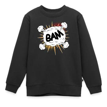 Bam comic fight cloud pour vos propres textes et motifs - Sweat Premium enfant bio - noir - Devant - AI Model Kid Female (0cm)