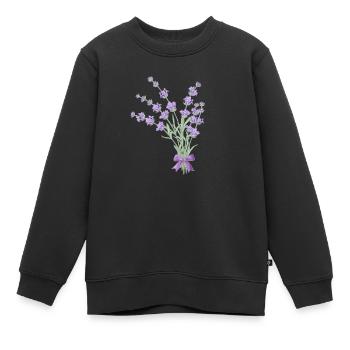 Bouquet de lavande - Sweat Premium enfant bio - noir - Devant - AI Model Kid Female (0cm)