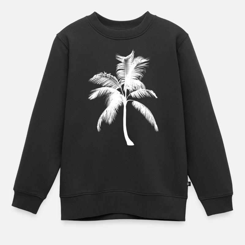 Palmier palmier - Sweat Premium enfant bio - noir