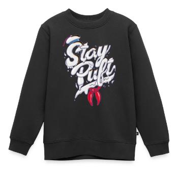 Ghostbusters Stay Puft Marshmallow-Mann - Kinder Premium Organic Sweatshirt - Schwarz - Vorne - AI Model Kid Female (0cm)