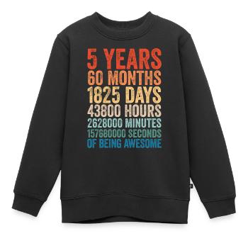 5. Geburtstag 5 Jahre Retro Geschenk Vinatge - Kinder Premium Organic Sweatshirt - Schwarz - Vorne - AI Model Kid Female (0cm)