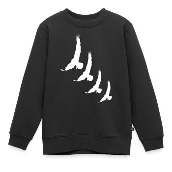Oiseaux Oiseaux Oiseaux Oiseaux Oiseau - Sweat Premium enfant bio - noir - Devant - AI Model Kid Female (0cm)