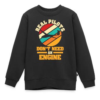 Cadeau de pilote de planeur planeur - Sweat Premium enfant bio - noir - Devant - AI Model Kid Female (0cm)
