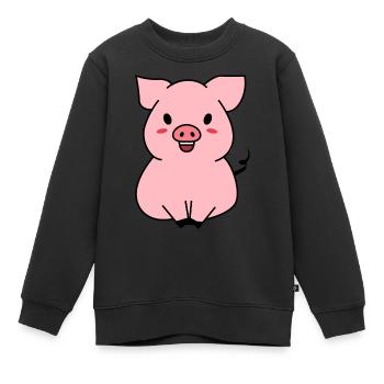 Süßes Schwein - Kinder Premium Organic Sweatshirt - Schwarz - Vorne - AI Model Kid Female (0cm)