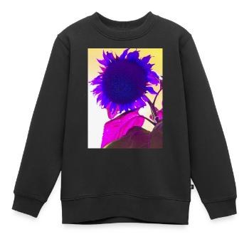 sommerblume pop Art - Kinder Premium Organic Sweatshirt - Schwarz - Vorne - AI Model Kid Female (0cm)