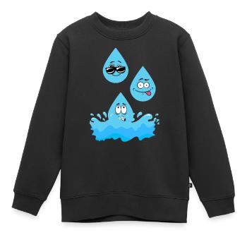 Goutte d'eau - Sweat Premium enfant bio - noir - Devant - AI Model Kid Female (0cm)
