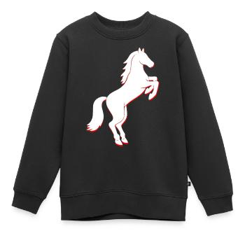 Cheval Horse Reiter - Sweat Premium enfant bio - noir - Devant - AI Model Kid Female (0cm)