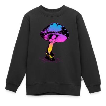 Psycho Pilz - Kinder Premium Organic Sweatshirt - Schwarz - Vorne - AI Model Kid Female (0cm)