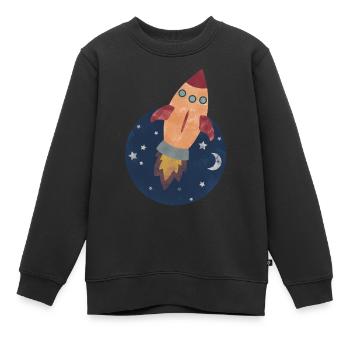 Rocket - Kids Premium Organic Sweatshirt - black - Front - AI Model Kid Female (0cm)