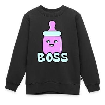 babyflasche boss 02 - Kinder Premium Organic Sweatshirt - Schwarz - Vorne - AI Model Kid Female (0cm)